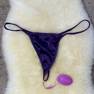 NWT Avidlove Purple Satin Thong